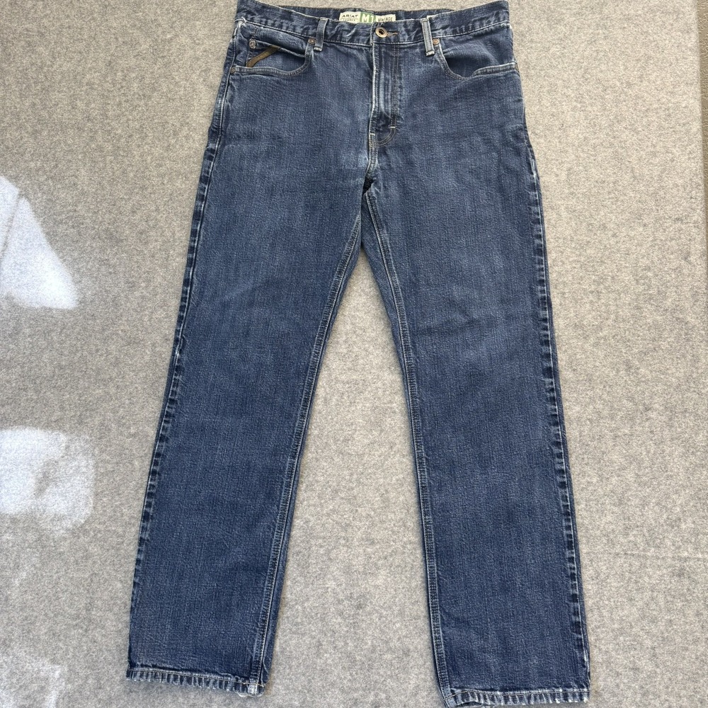 Ariat M1 Blue Jeans Mens Size 34 x 32 Vintage Straight Leg Country Work Wear
